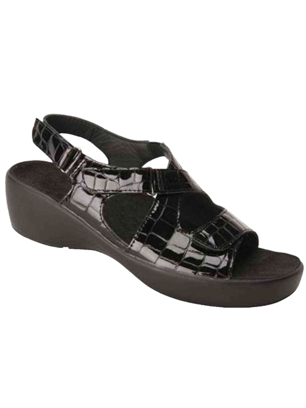 Barefoot Freedom by Drew Abby sandals Size 9.5 M Black Croc NEW